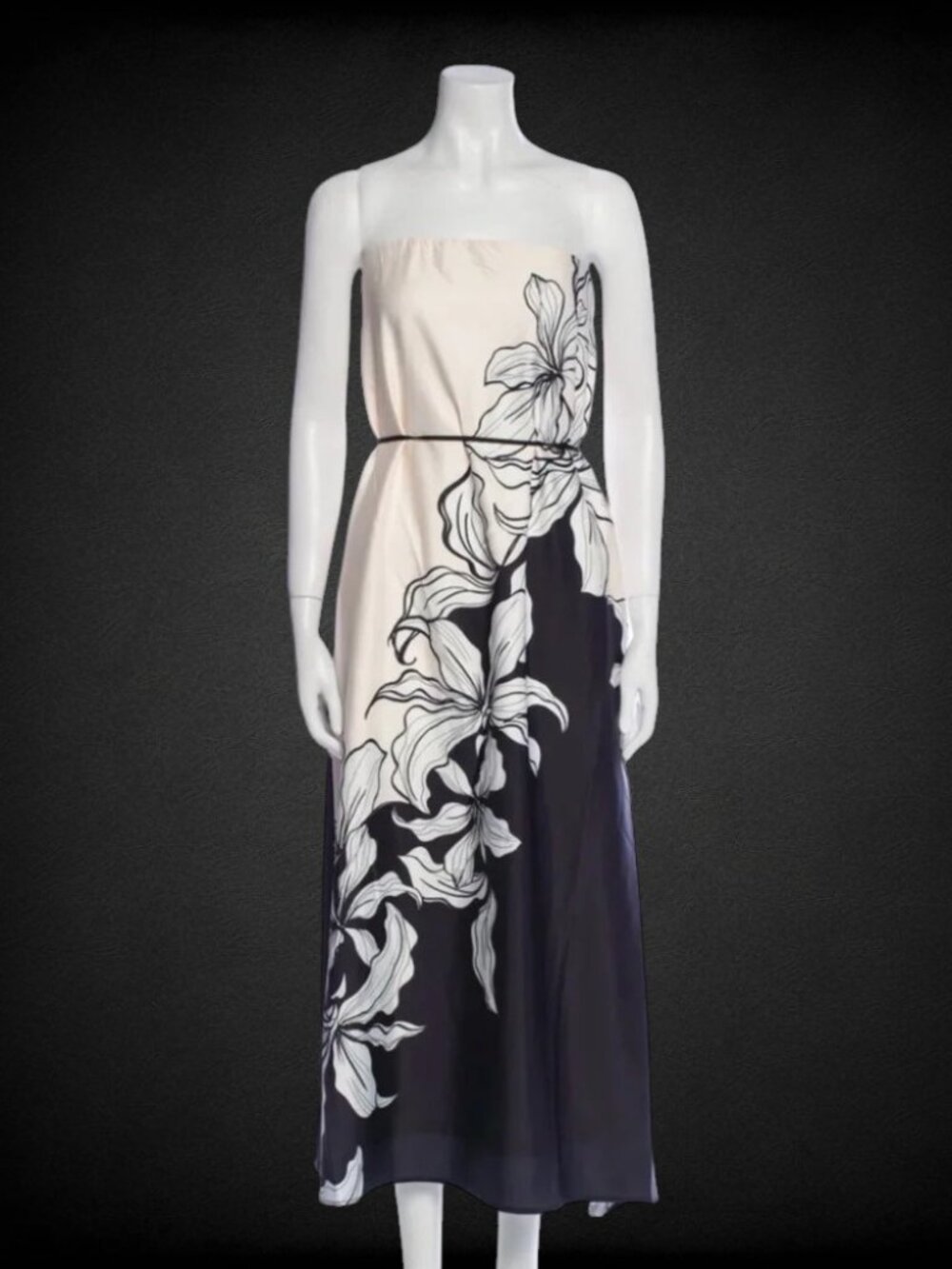 Gorgeous Nicole Miller Strapless Floral Maxi Dress Sz S